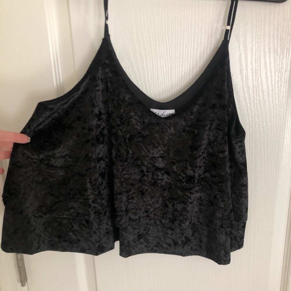 Madison and Berkeley velvet cropped top